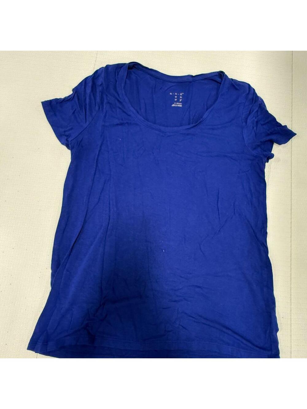 a.n.a Easy Cobalt Blue Scoop Neck T Shirt - XS